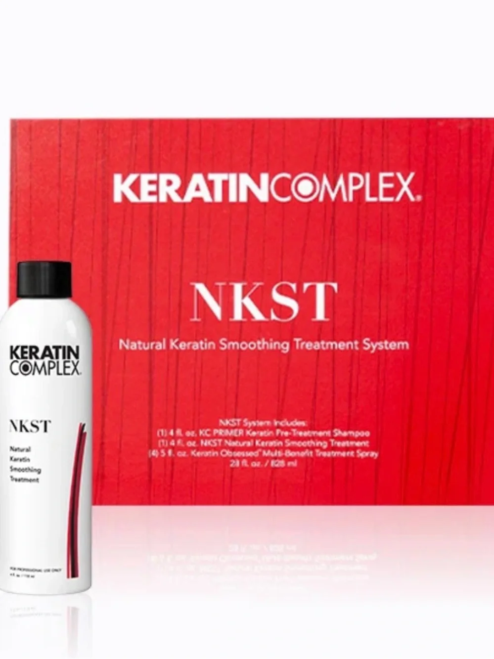 NWT NKST Natural Keratin Smoothing Treatment Kit - White & Red 16oz